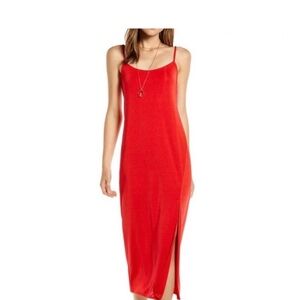 Something Navy Red Midi Dress